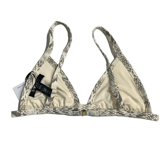 Beach Riot Bikini Top Gray Venom Snakeskin Triangle Swimsuit Top Size M Beach - Picture 2 of 5